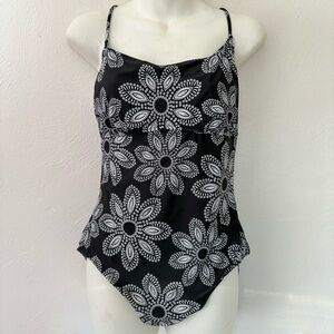 Vera Bradley Black Flower Print One Piece Swimsuit